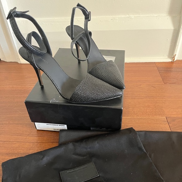 Alexander Wang Lovisa Black Snakeskin Heels - Picture 2 of 5